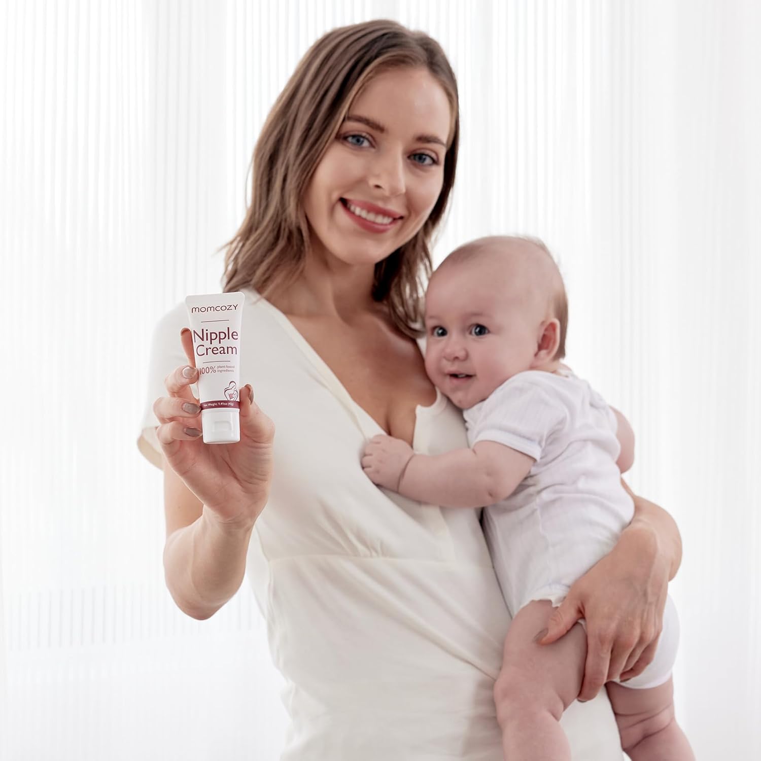 Momcozy Ice Lanolin-Free Soothing Balm Nipple Cream Breastfeeding Essentials (40 Grams) NM002-WP00NB-A