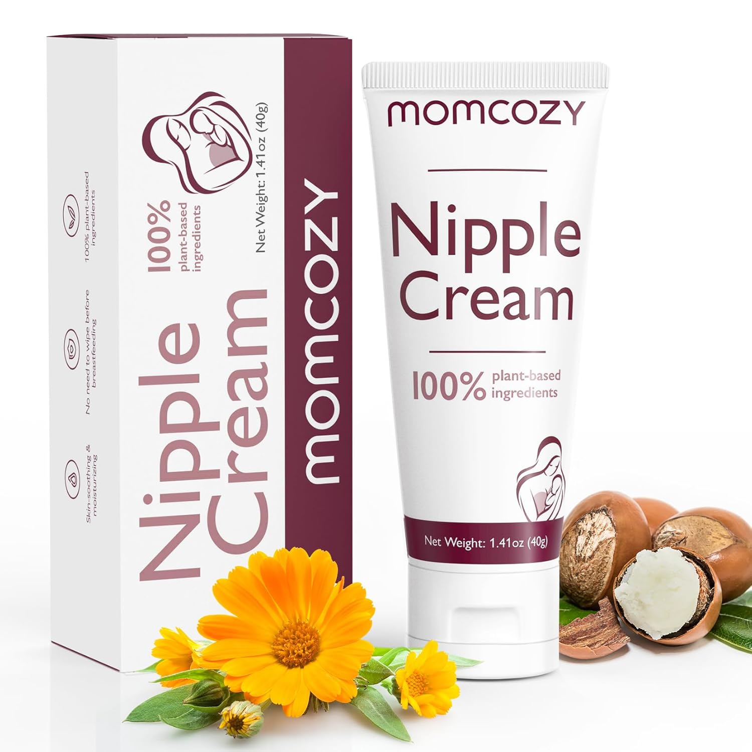 Momcozy Ice Lanolin-Free Soothing Balm Nipple Cream Breastfeeding Essentials (40 Grams) NM002-WP00NB-A