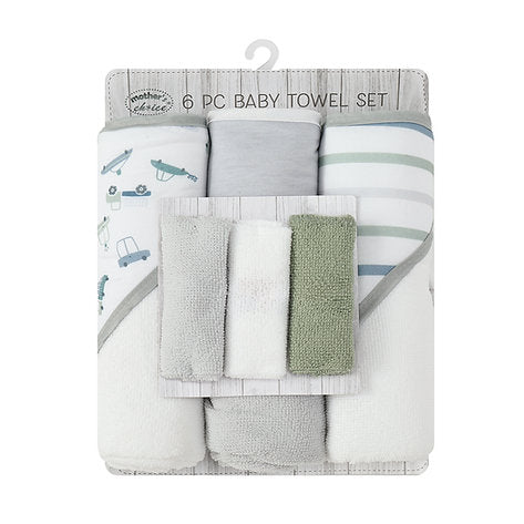 Motherschoice 6 Piece Baby Towel Set IT4356 Multicolor Age Newborn Above Peekaboo