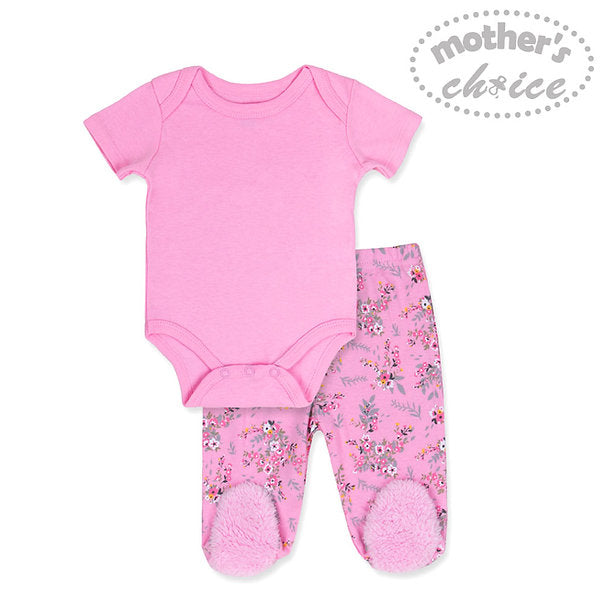 Motherschoice Baby 4-Piece Starter Layette Set Pink/Grey IT3377