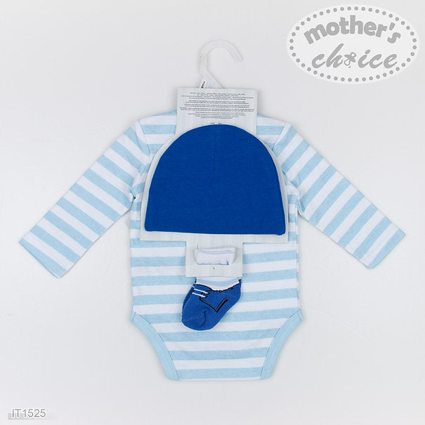 Motherschoice Baby Boy 3-Piece Layette Set-  Bodysuit, Hat and Socks IT1526