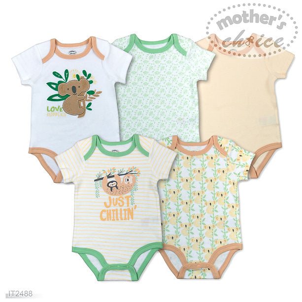 Motherschoice Baby Girls 5-Pack Just Chilling Bodysuit Multicolor IT2488