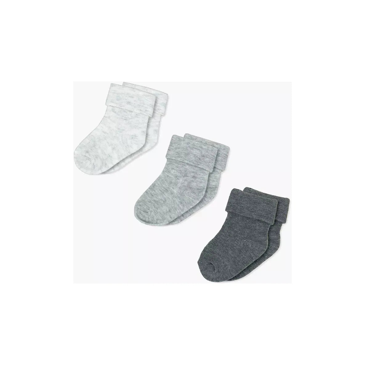 Motherschoice Baby's 3-Pack Socks White/Grey/Dark Grey Age- Newborn to 6 Months IT11111