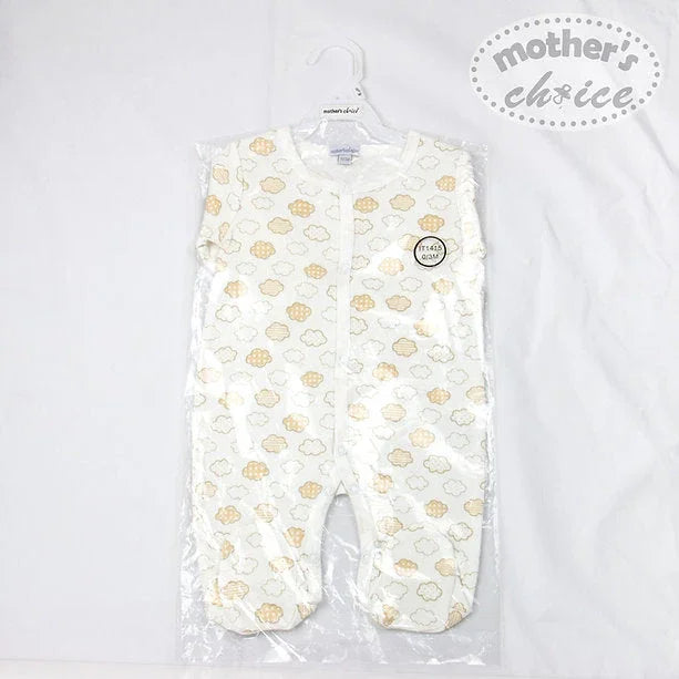 Motherschoice Clouds Printed Baby Footed Pyjama/ Romper White IT1416