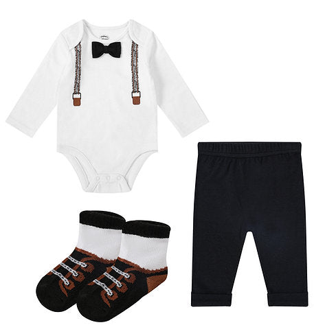 Motherschoice Infant Boys 3-Piece Set of Bodysuit, Pants and Socks IT5146