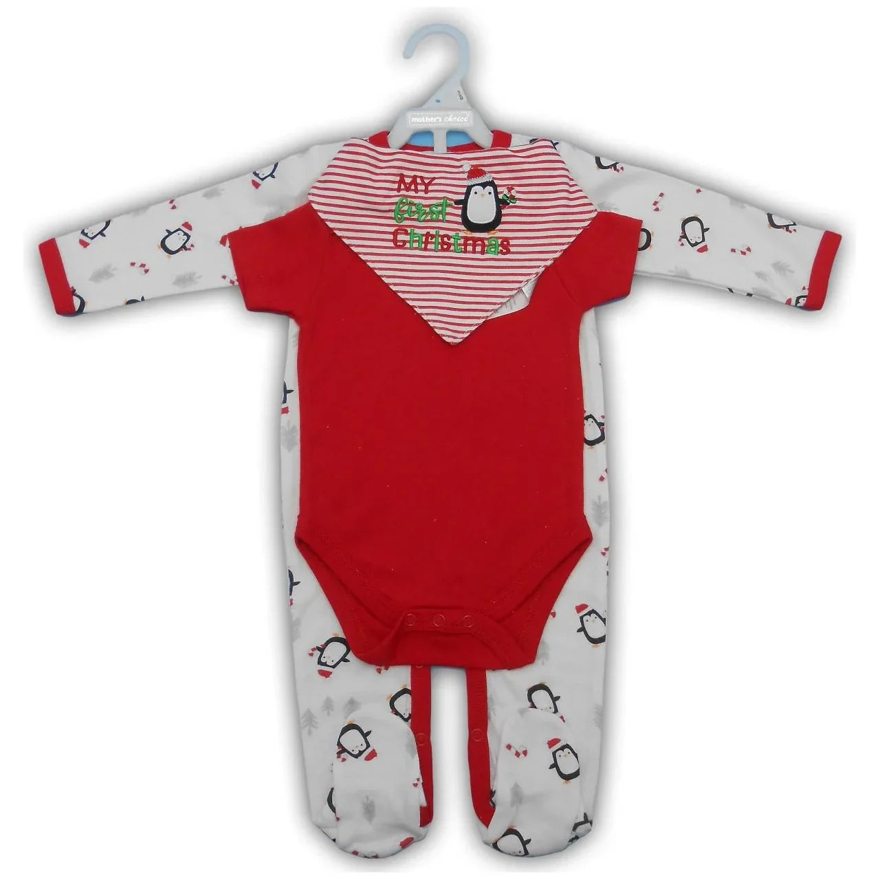 Motherschoice Christmas Baby 3 Piece Set Grower, Bodysuit & Cap IT1301