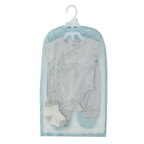 Motherschoice Waffle & Ribbed 5-Piece Starter Layette Set IT4400 Blue/Grey