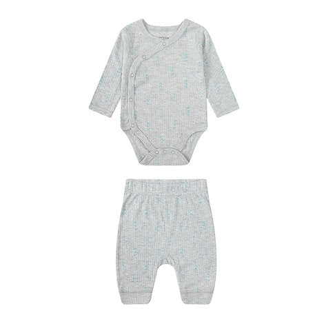Motherschoice Waffle & Ribbed 5-Piece Starter Layette Set IT4400 Blue/Grey