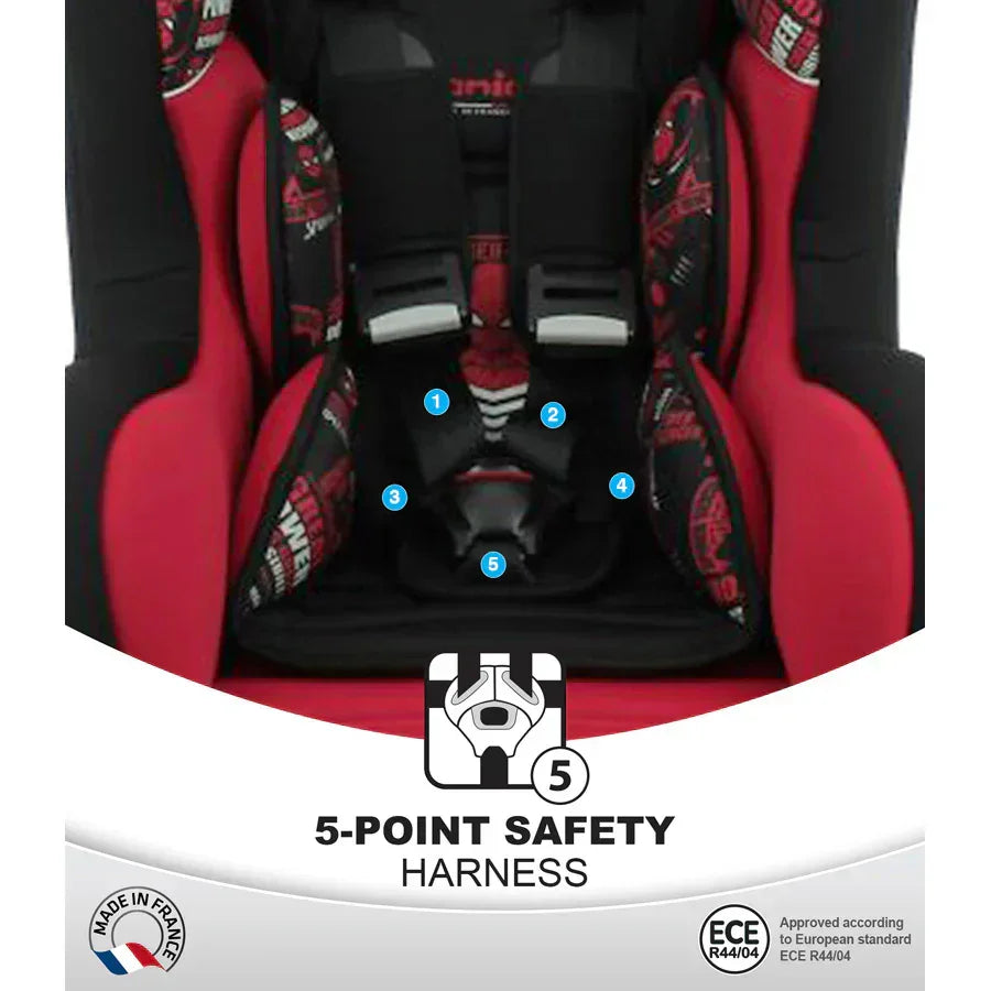 Nania Cosmo Spiderman Baby & Toddler Car Seat (Group 0/1) Age- Newborn to 4 Years (0-18Kg)