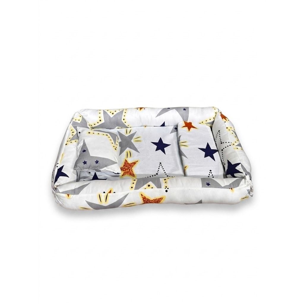 Tridarling Baby Co-Sleeper Baby Nest with 100% Cotton Soft & Breathable Fabric  Grey/white- Newborn & Above