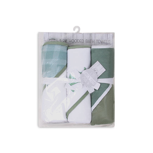 Motherschoice Dinosaur Baby Hooded Towel Pack of 3  IT4344 White/Green Age- Newborn & Above