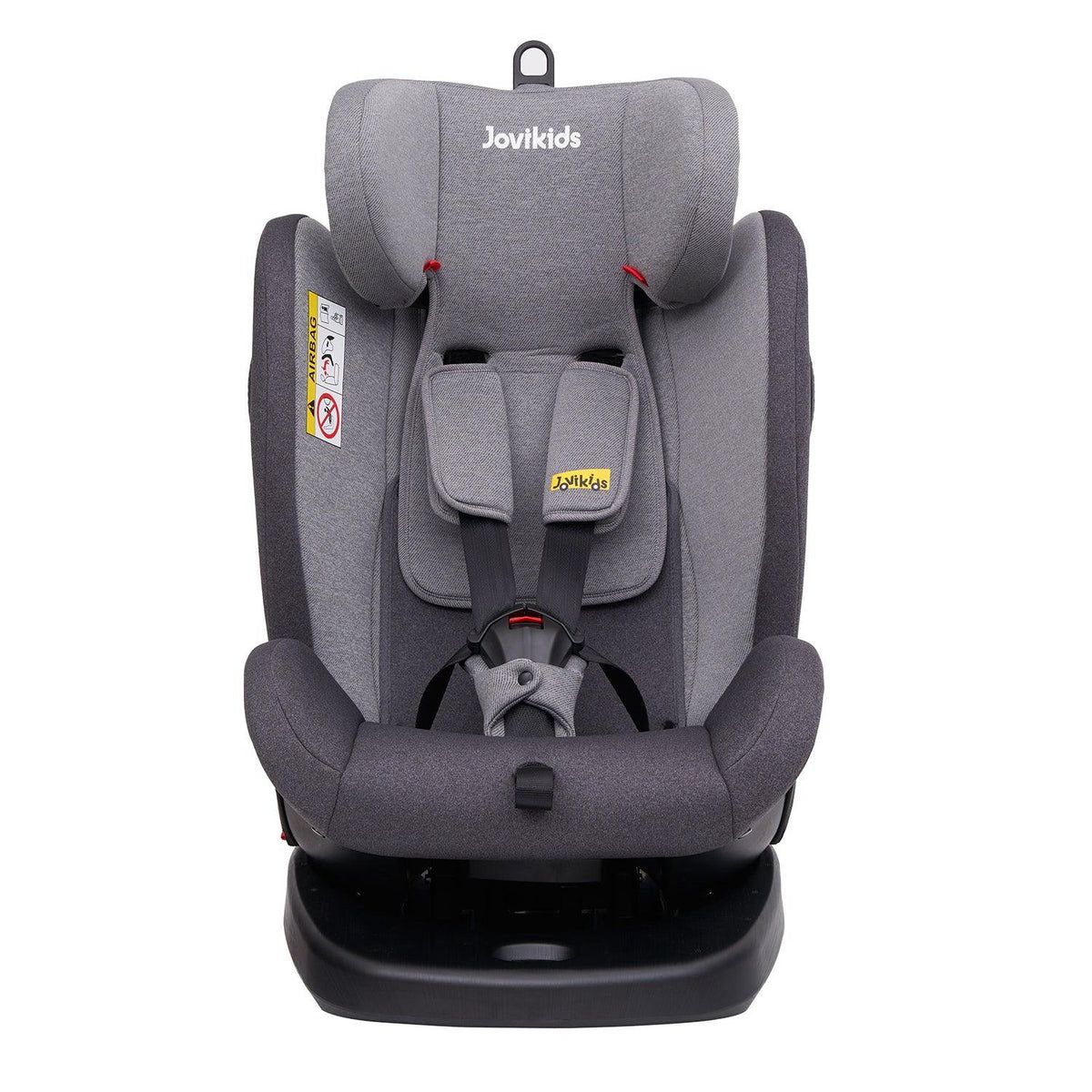 Jovikids Isofix with Top Tether 360 Degree Swivel Car Seat, Group 0/1/2/3 (WD002) Grey Age- newborn to 12 Years