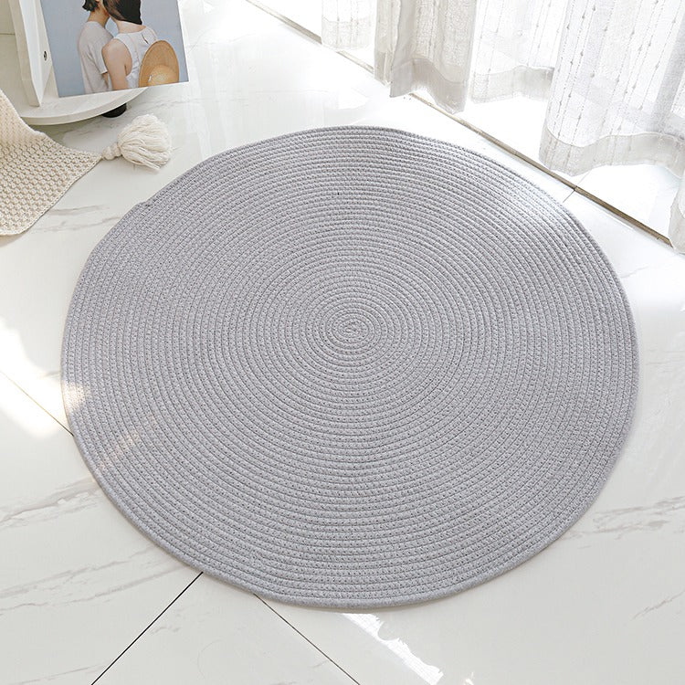 Peekaboo Hand Woven Natural Jute Carpet/ Baby Play Mat (200 cm Diameter) Grey