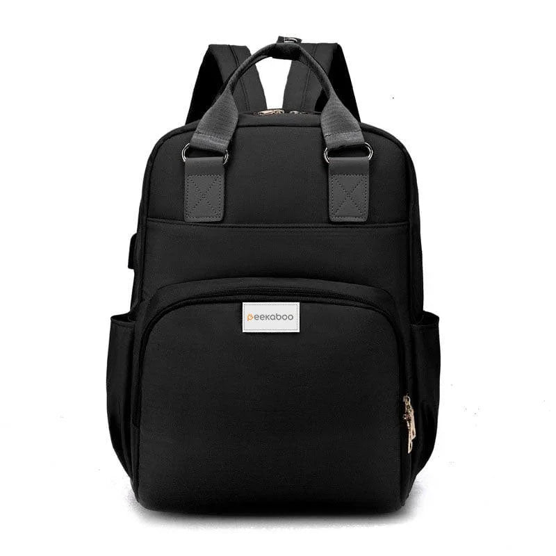 Peekaboo Multiutility Diaper Bag/ Backpack with Black Age- Newborn & Above