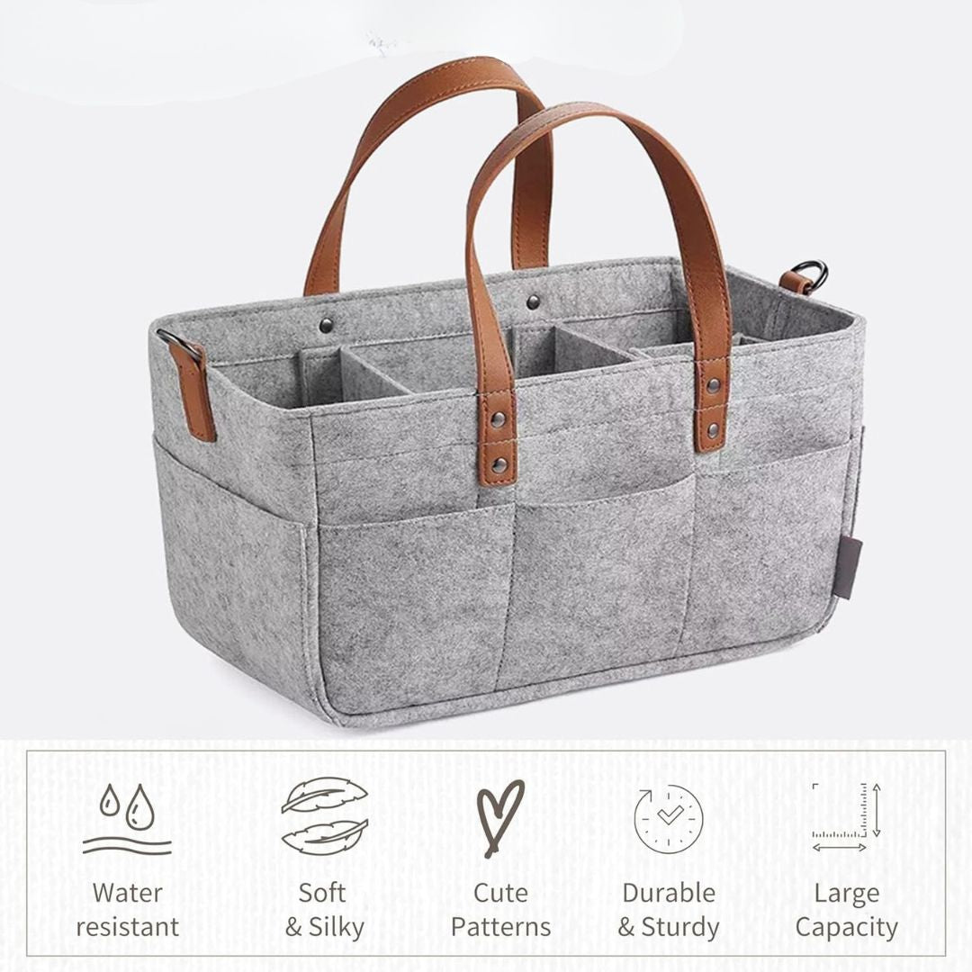 Peekaboo Multiutility Diaper Caddy Organizer Grey