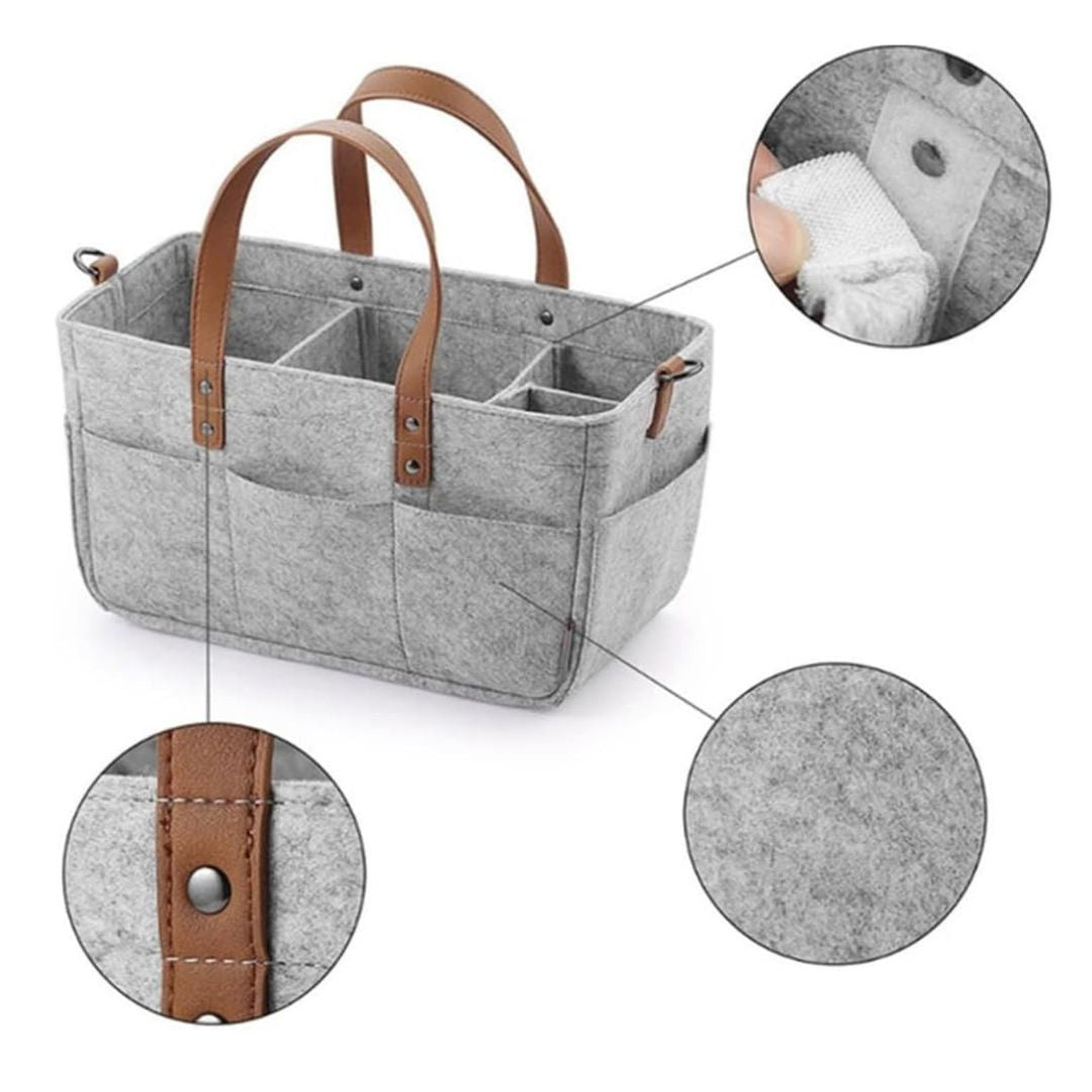 Peekaboo Multiutility Diaper Caddy Organizer Grey