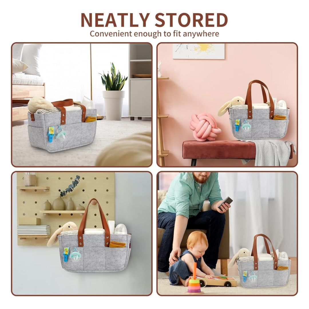 Peekaboo Multiutility Diaper Caddy Organizer Grey