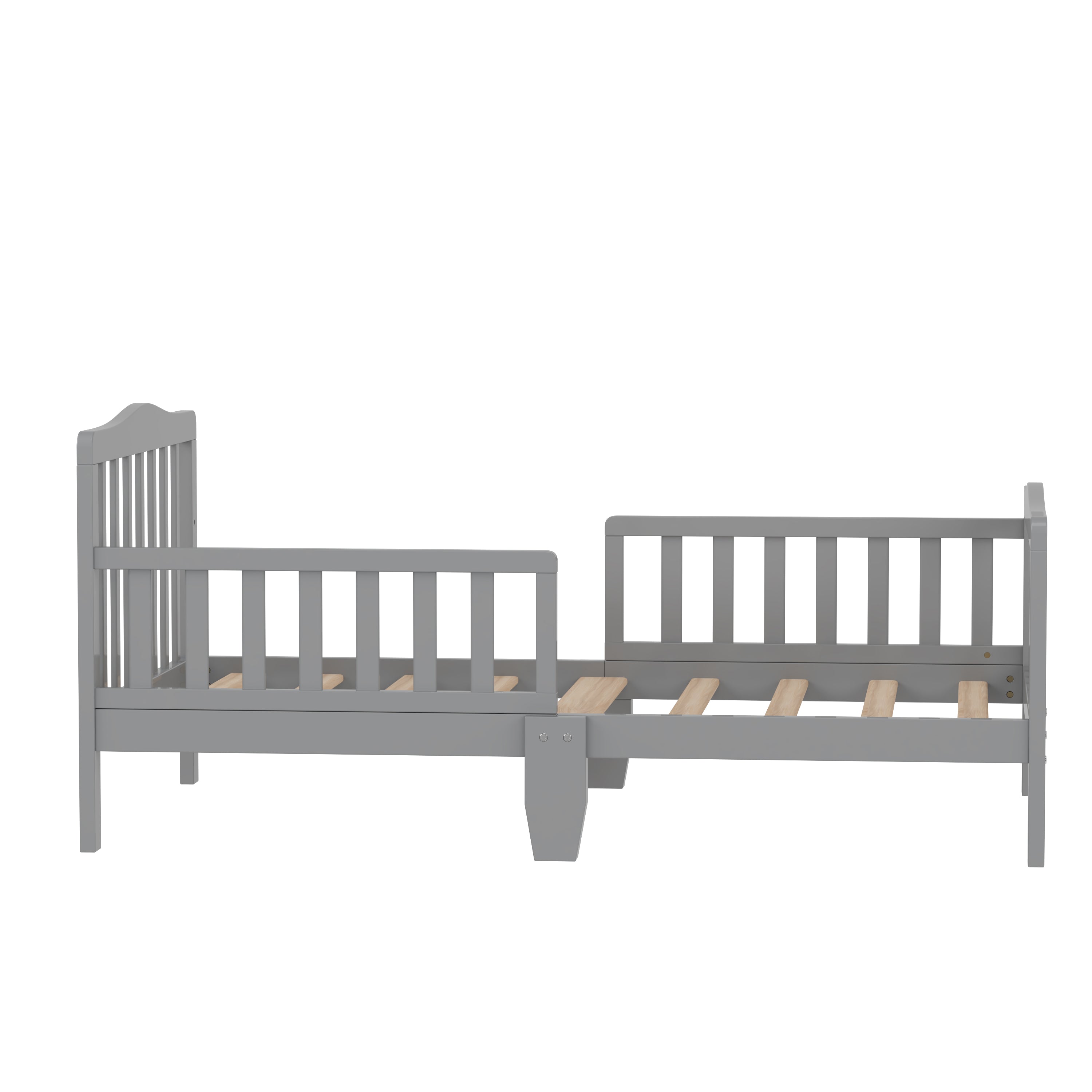 Peekaboo  Toddler Bed  with Solid Pine Wood Toddler Bed with Safety Rails Grey Age- 18 Months to 4 Years