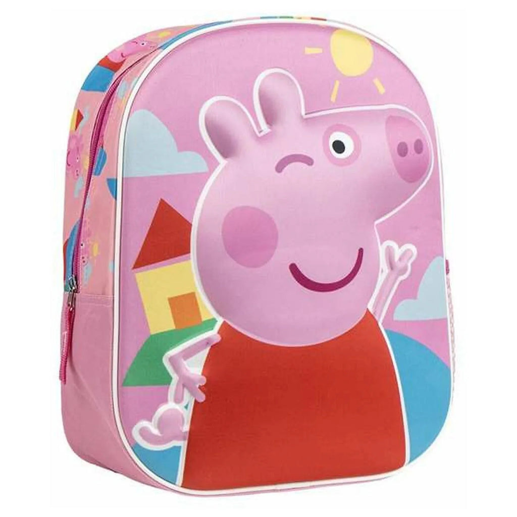 Peppa Pig 3D Printed Design Cute 3D Backpack 30 cm Pink 9992 Age- 3 Years & Above