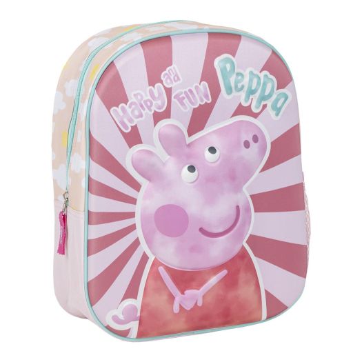 Peppa Pig 3D Printed Design Cute Backpack 5106 Pink Age- 3 Years & Above