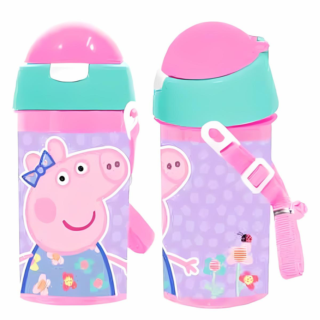 Peppa Pig Flip-Top Straw Water Bottle Age- 3 Years & Above