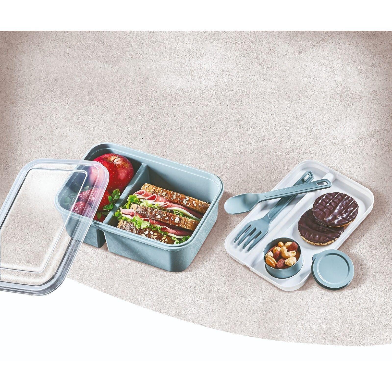 Pibi 2-Compartment Lunch Box With Fork + Spoon + Sauce Box Pink Age- 5 ...