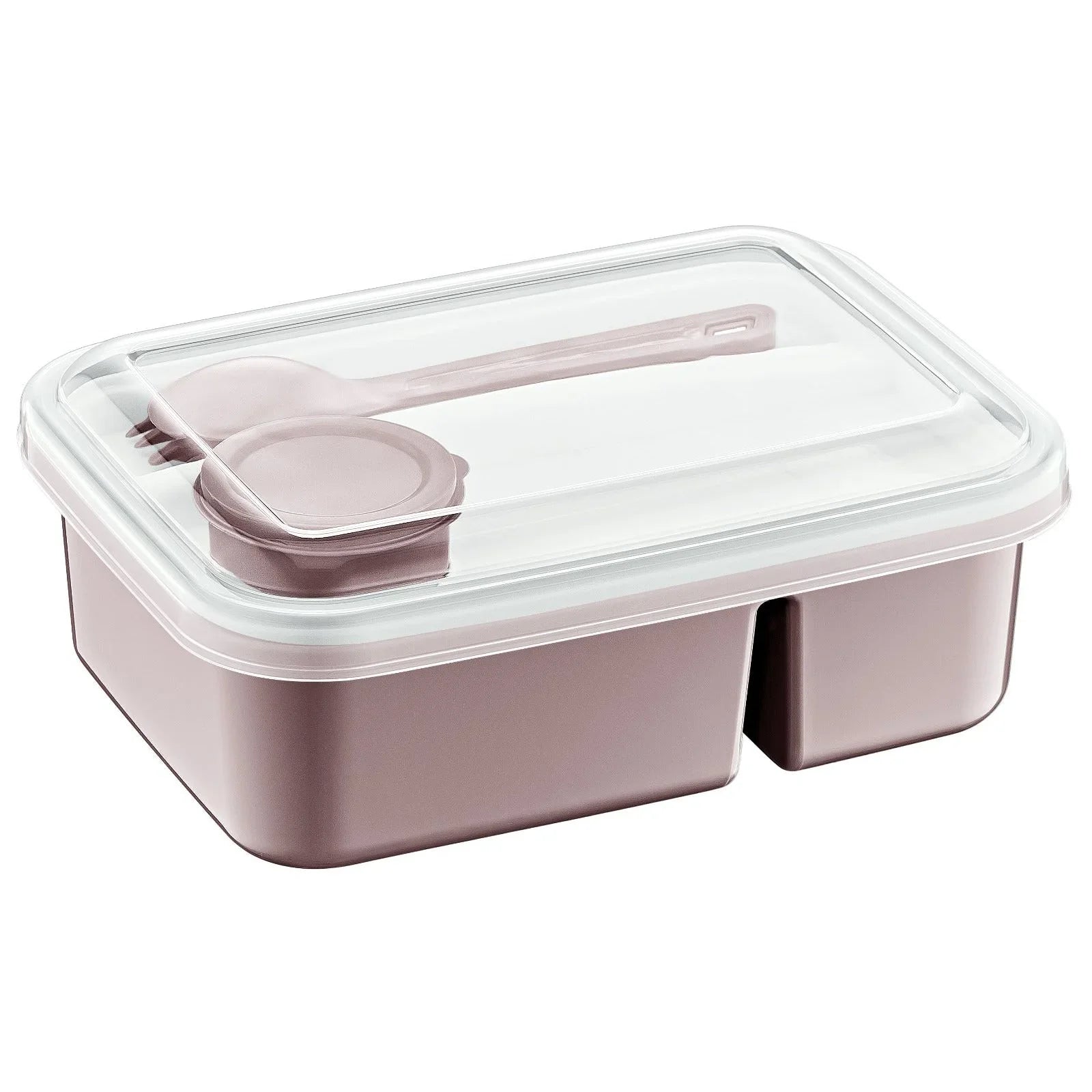 Pibi 2-Compartment Lunch Box With Fork + Spoon + Sauce Box Pink Age- 5 ...