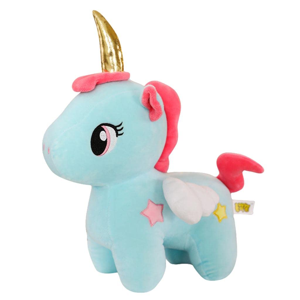 Pibi 25 cm Cute Unicorn Plush Toy with Wings Blue Age - Newborn & Above