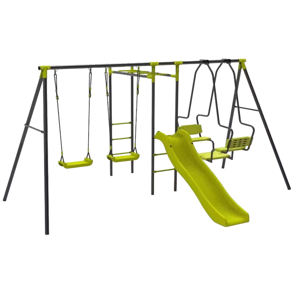 Pibi 5-Features Multifunctional Monkey Swing Set with Slide Green Age- 3 Years & Above (Holds upto 50 Kgs)
