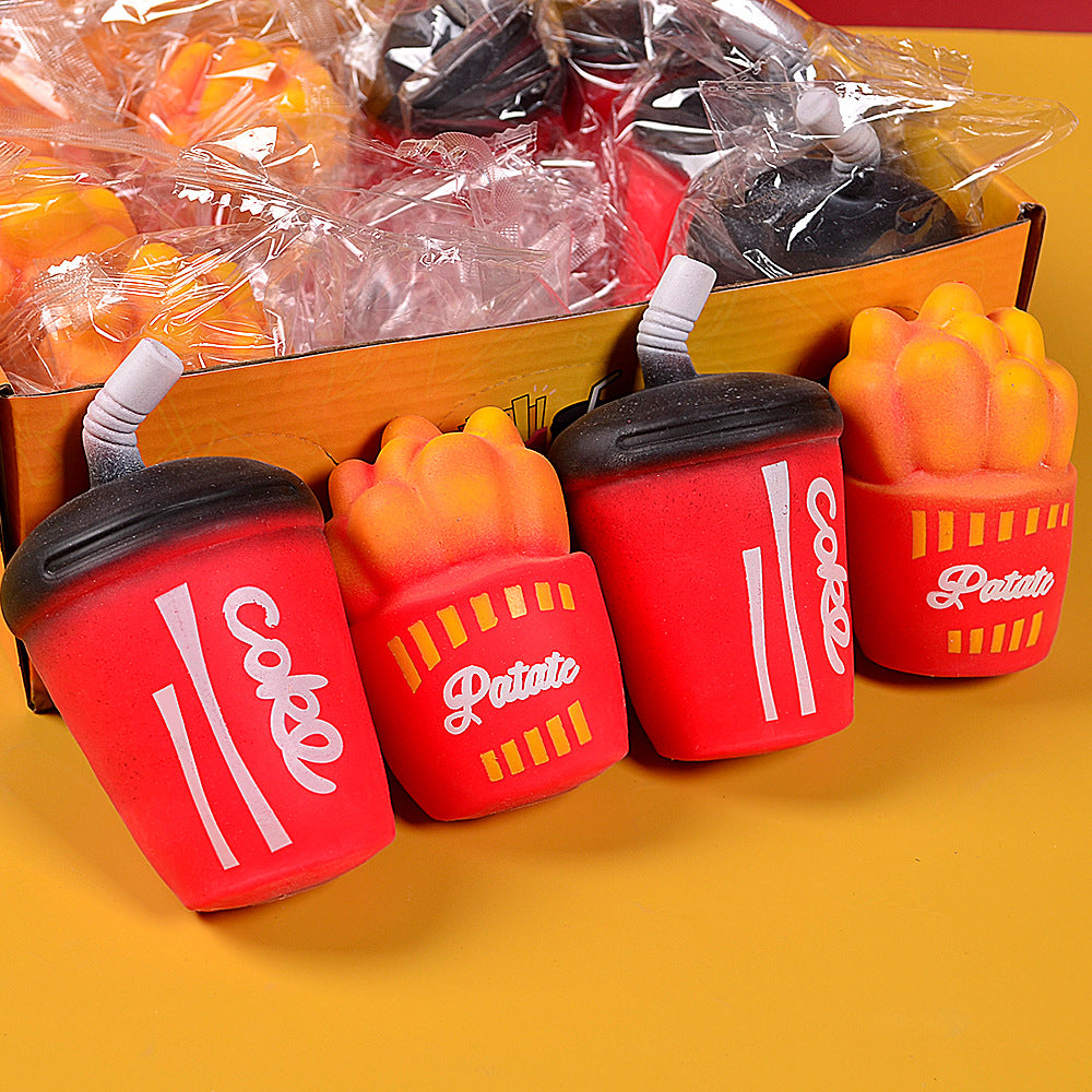 Pibi Coke & Fries Fidget Squishy Toy 11.5X6.5Cm Multicolor Assorted Pack of 1 Age- 3 Years & Above