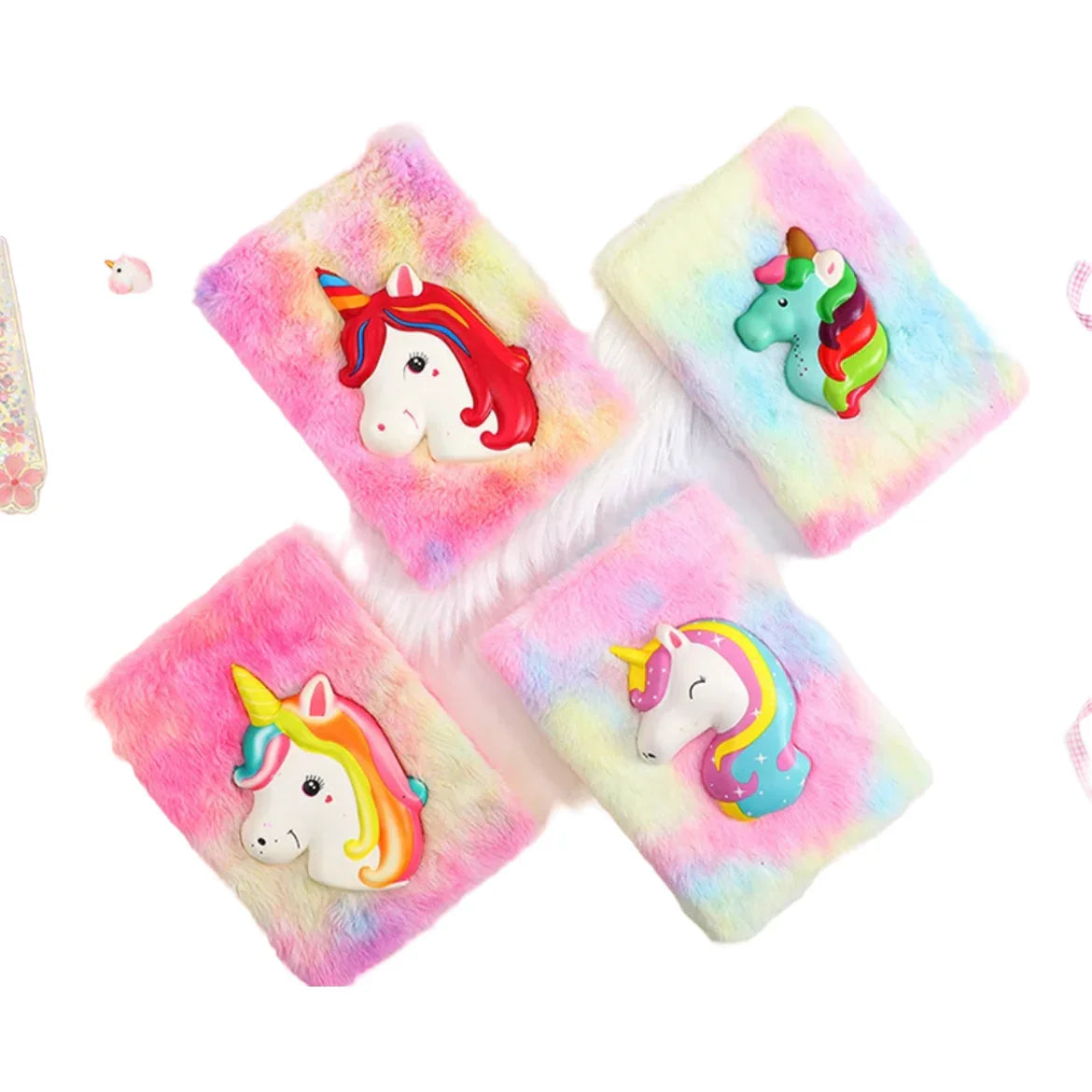 Pibi Cute Unicorn Plush Kids Note Books/Diary Assorted Age- 3 Years & Above
