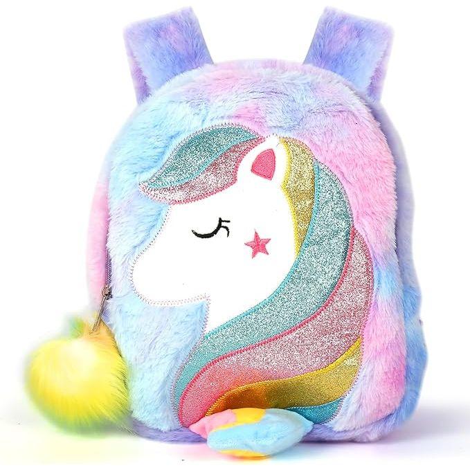 Pibi Cute Unicorn Supersoft Plush Backpack ( 28 x 21 cm) Multicolor Age - 3 Years & Above