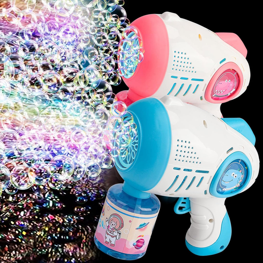Pibi Dinosaur Space 8-Hole Bubble Gun Multicolor Assorted (Pack of 1) Age- 5 Years & Above