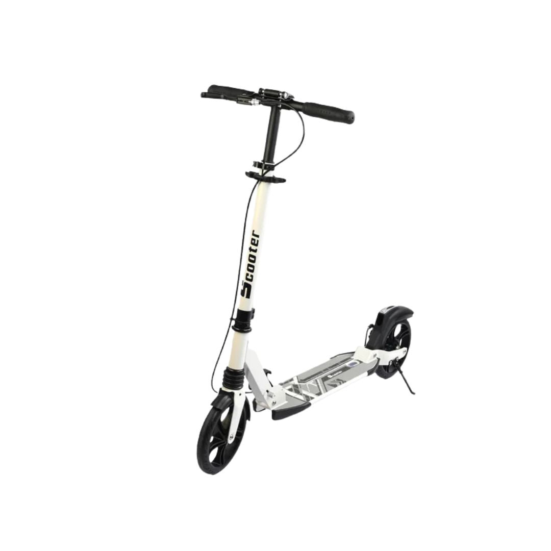 Pibi Foldable Adult Kick Premium Scooter, Large 200mm Wheels, Height Adjustable, Black Age- 9 Years & Above