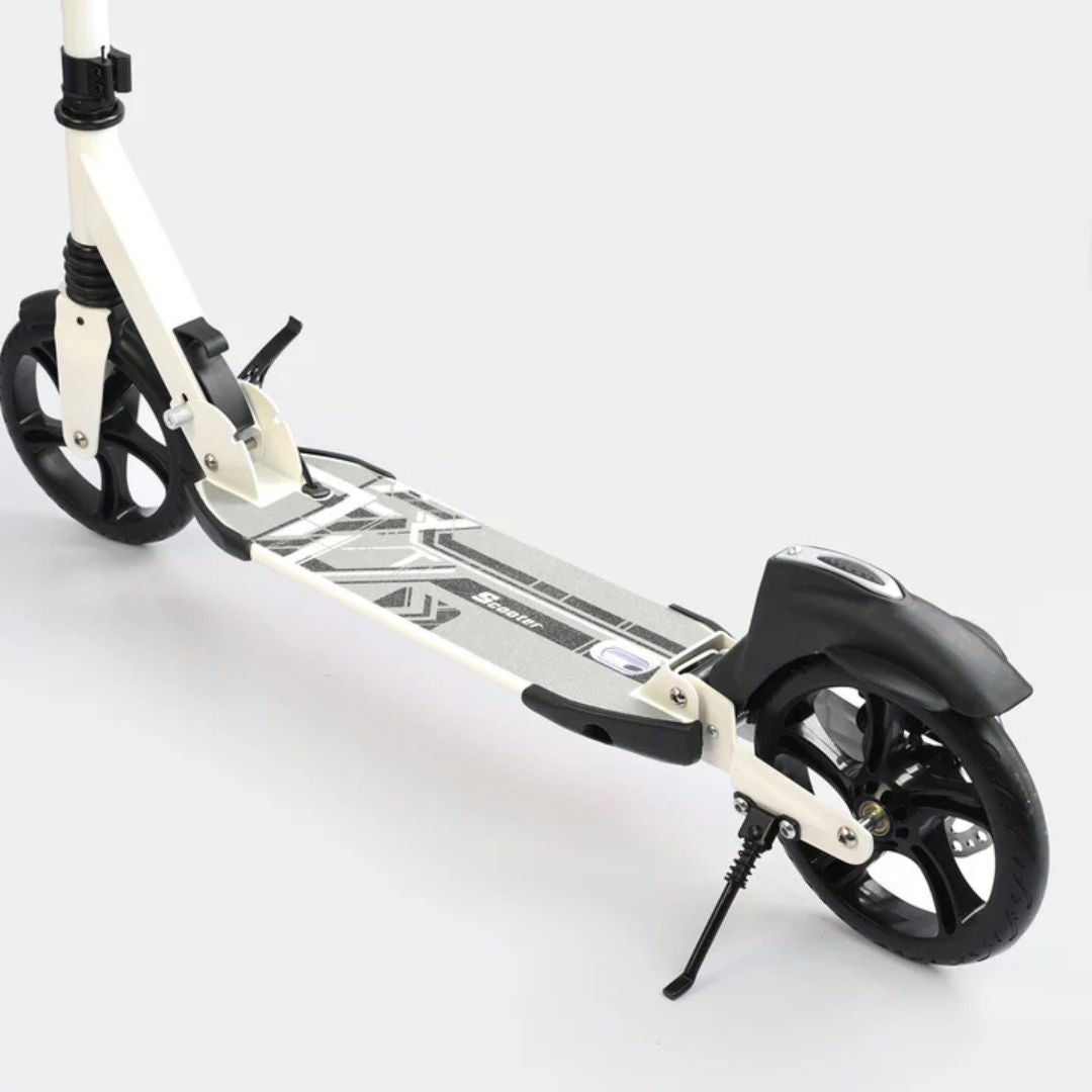 Pibi Foldable Adult Kick Premium Scooter, Large 200mm Wheels, Height Adjustable, Black Age- 9 Years & Above