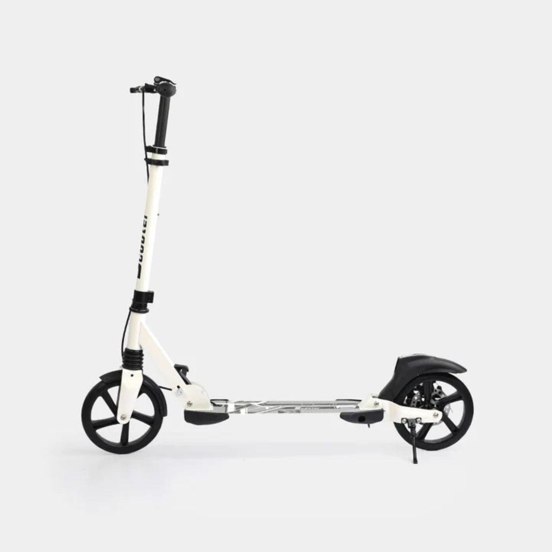 Pibi Foldable Adult Kick Premium Scooter, Large 200mm Wheels, Height Adjustable, Black Age- 9 Years & Above