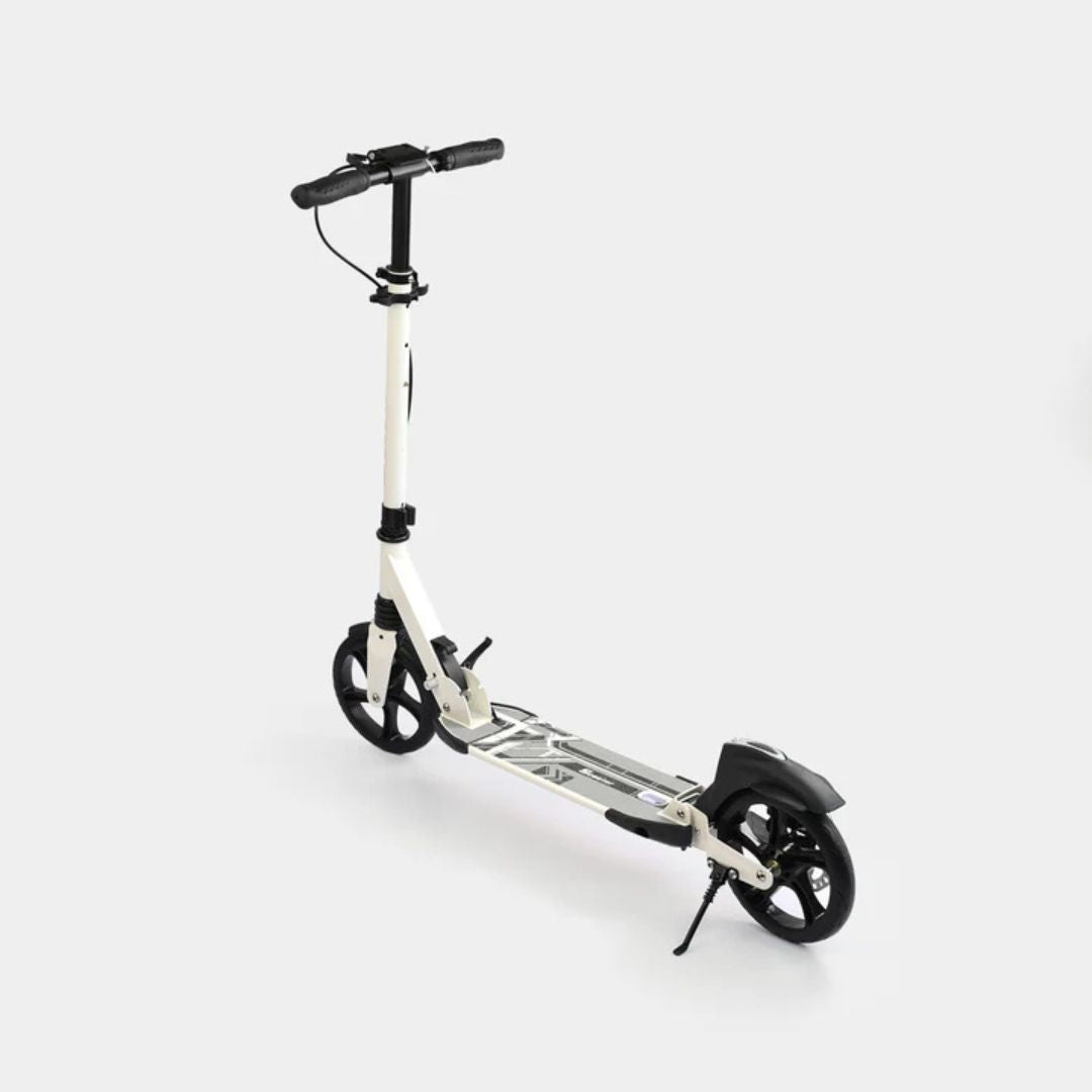 Pibi Foldable Adult Kick Premium Scooter, Large 200mm Wheels, Height Adjustable, Black Age- 9 Years & Above