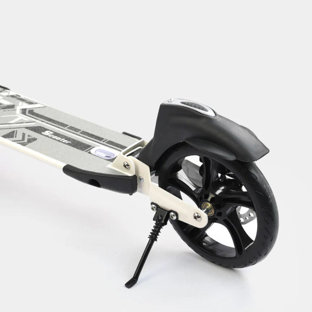 Pibi Foldable Adult Kick Premium Scooter, Large 200mm Wheels, Height Adjustable, Black Age- 9 Years & Above