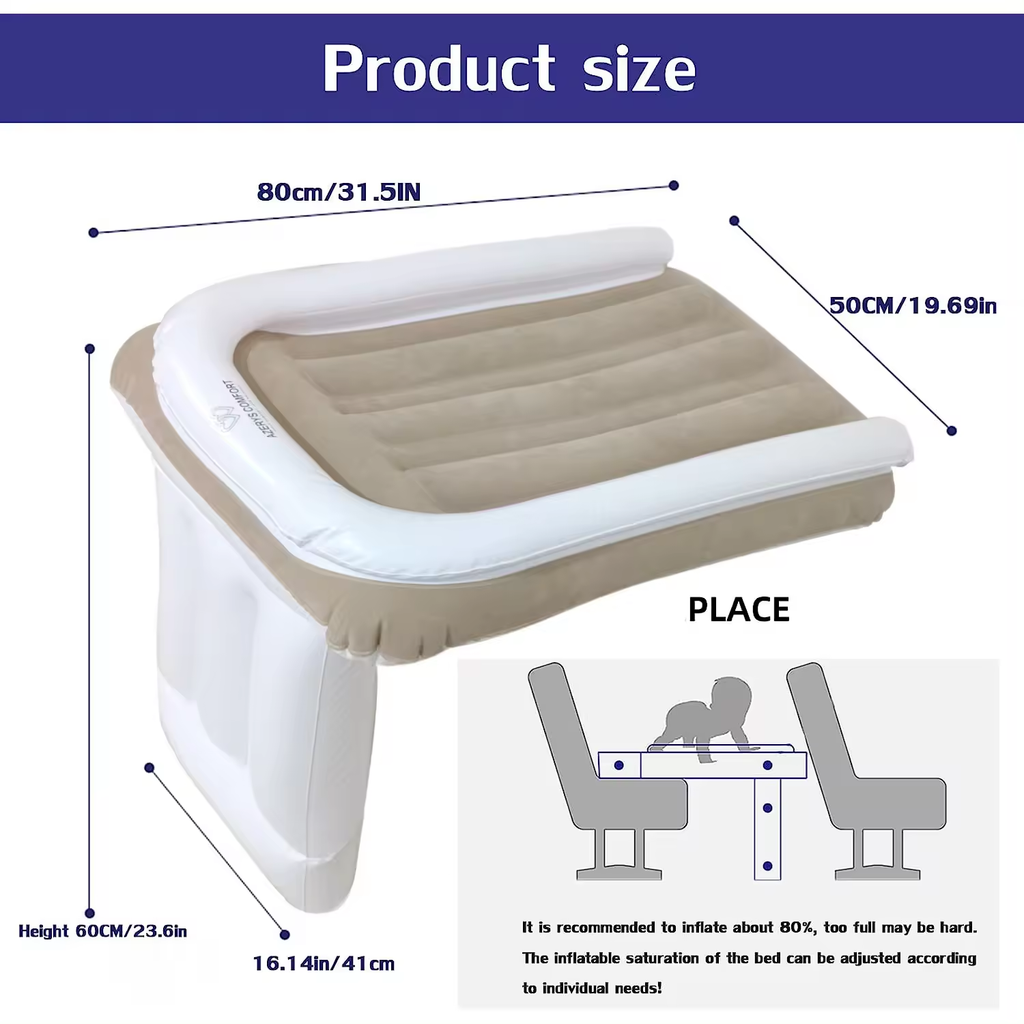 Pibi Inflatable Travel Baby Bed (80 x 80 cm) with Pump Set of 4 Age- Newborn upto 4 Years (holds upto 40 Kg)