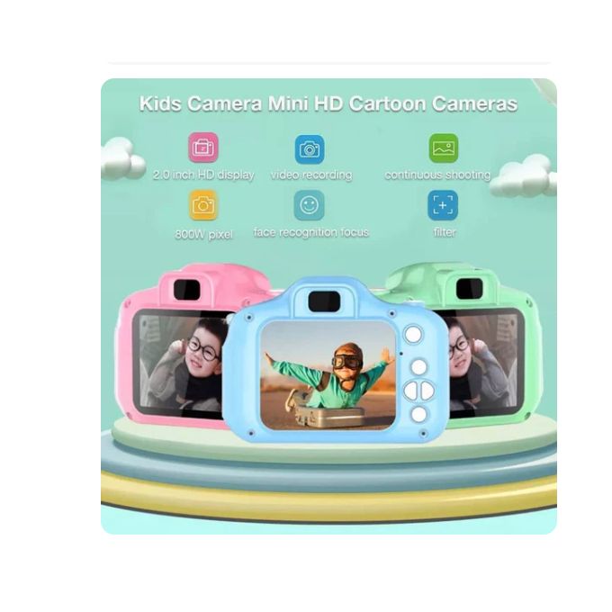 Pibi Kids 2-inch Selfie Dual Mini Camera (8 x 8 cm) with Video Mode Pink Age- 3 Years & Above