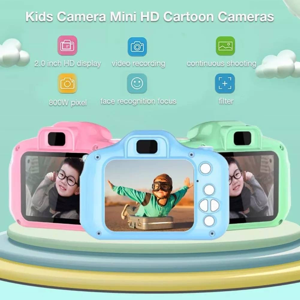 Pibi Kids 2-inch Selfie Dual Mini Camera (8 x 8 cm) with Video Mode Pink Age- 3 Years & Above