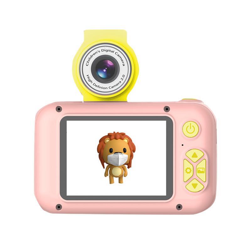 Pibi Kids 2.4 inch Front And Rear Dual Mini Camera Pink/Yellow Age- 3 Years & Above