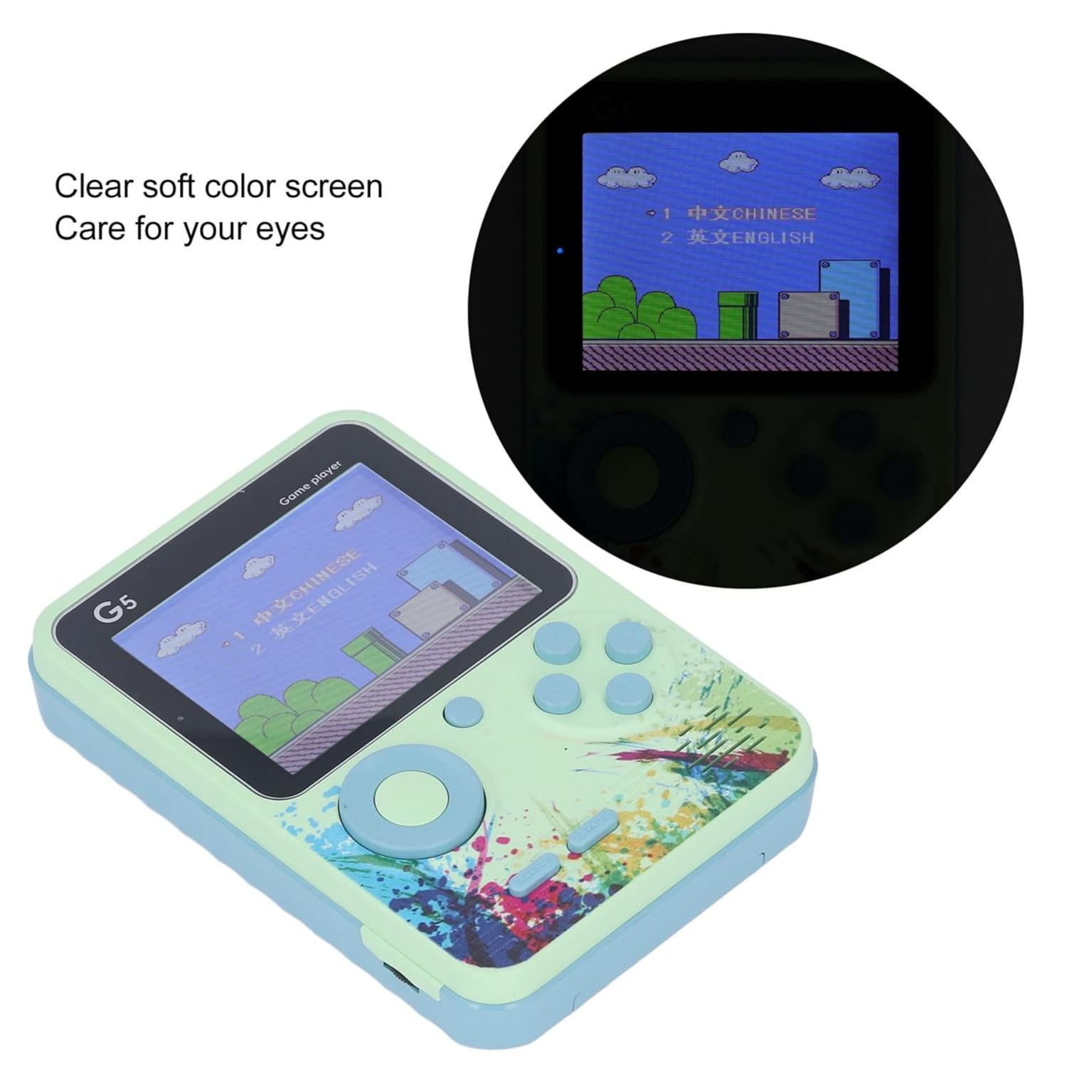 Pibi Kids G5 Handheld 3-Inch Gaming Console Box with Inbuilt 500