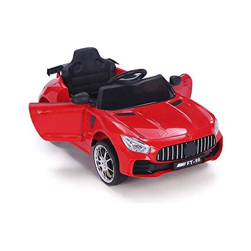 Pibi Kids Ride on Car with 12V Battery, Music and Swing Option, Parental Remote Red Age- 18 Months & Above