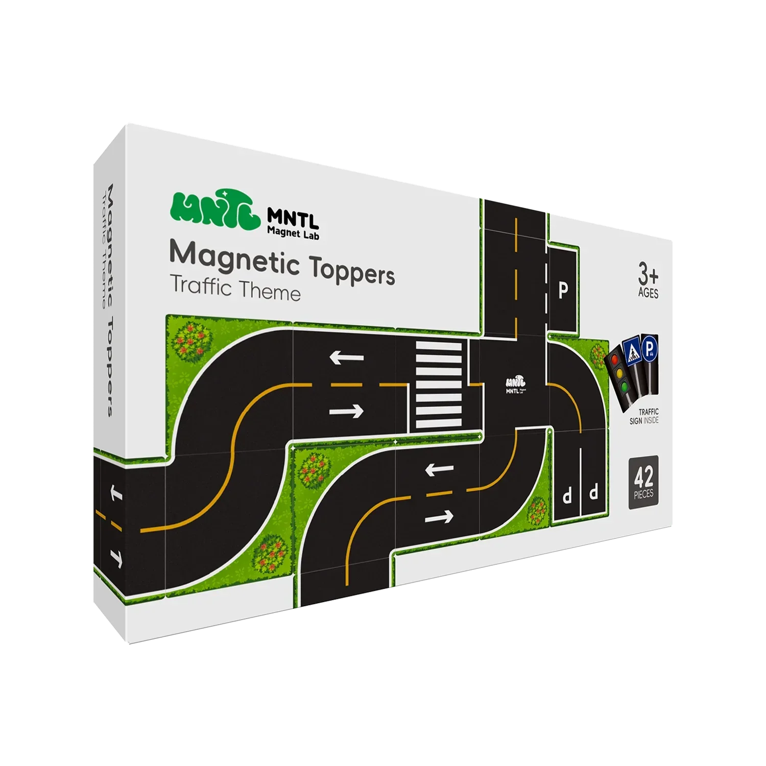 Pibi MNTL 42-Pieces Educational Traffic Magnetic Toppers MNTL-MA03 Age- 4 Years & Above