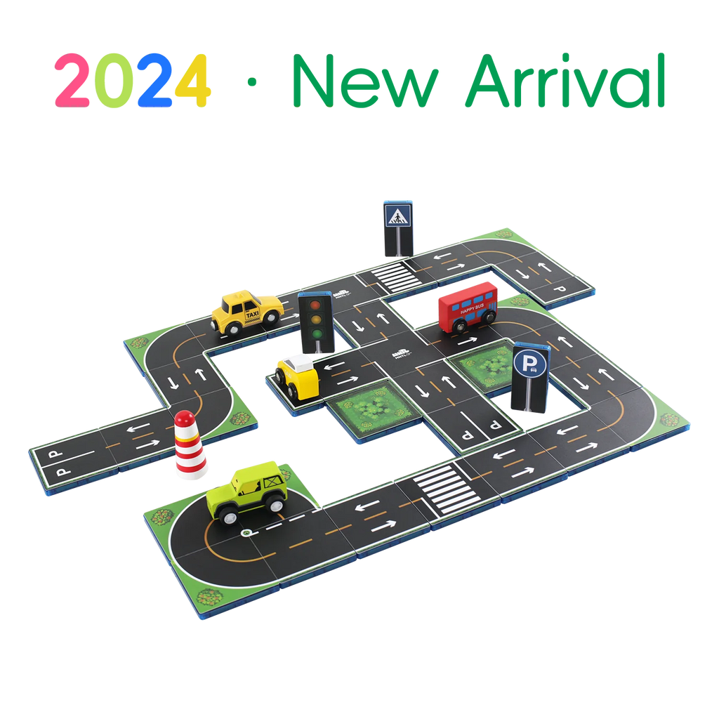 Pibi MNTL 42-Pieces Educational Traffic Magnetic Toppers MNTL-MA03 Age- 4 Years & Above