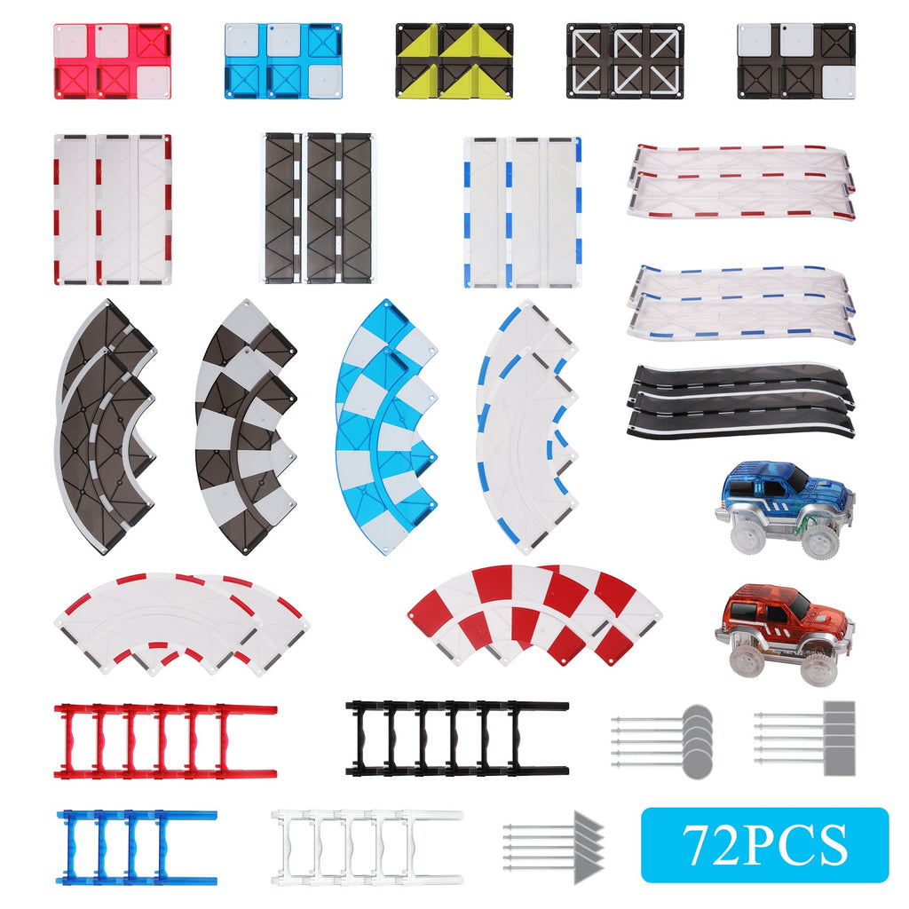 Pibi MNTL Magnetic Mag-Car Track Toy Set (72pcs) G8219 Age- 3 Years & Above