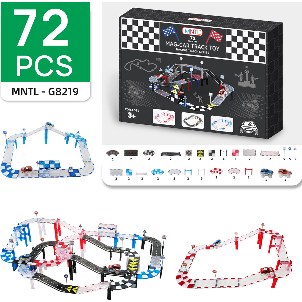 Pibi MNTL Magnetic Mag-Car Track Toy Set (72pcs) G8219 Age- 3 Years & Above