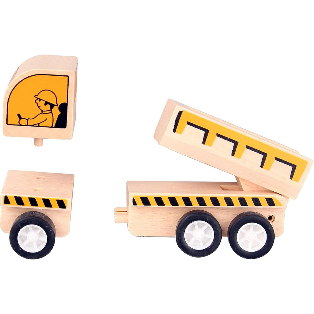 Pibi MNTL Pull Back Kids Wooden Tip Lorry Truck NC02 Natural Brown Age- 3 Years & Above