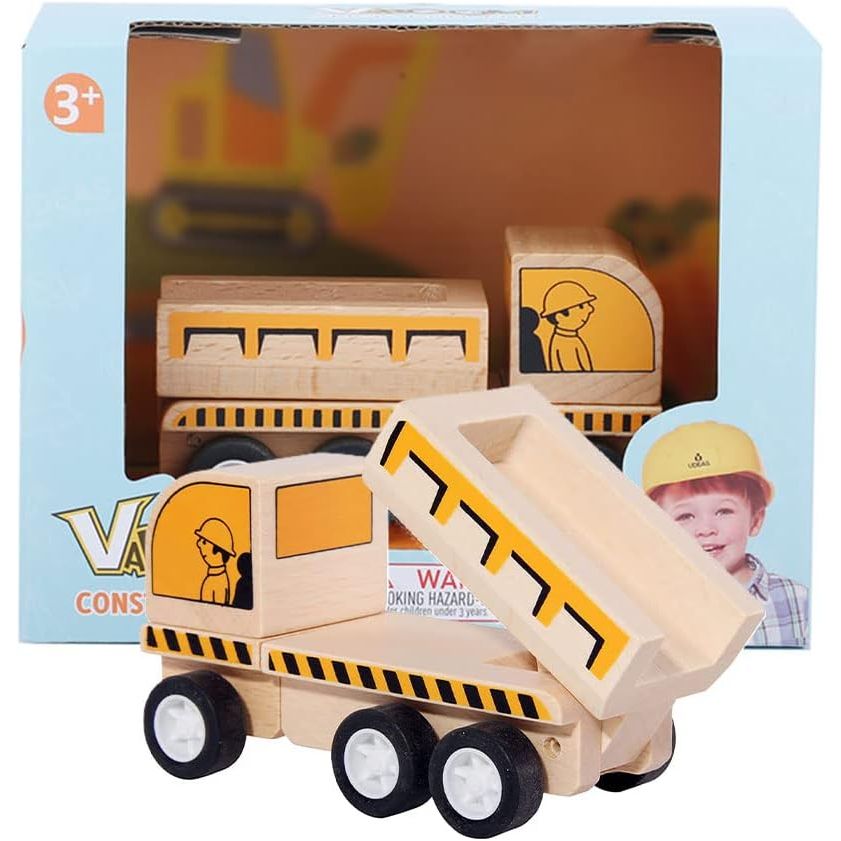 Pibi MNTL Pull Back Kids Wooden Tip Lorry Truck NC02 Natural Brown Age- 3 Years & Above